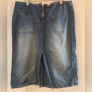 Anthropologie denim skirt with front slit